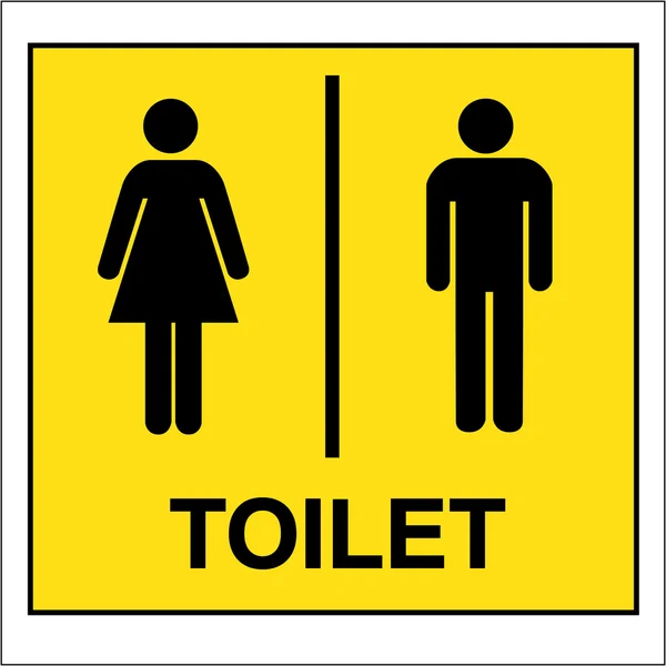 Panneau de Toilette Noir et Jaune Homme, Femme eps10 vecteur — Image vectorielle