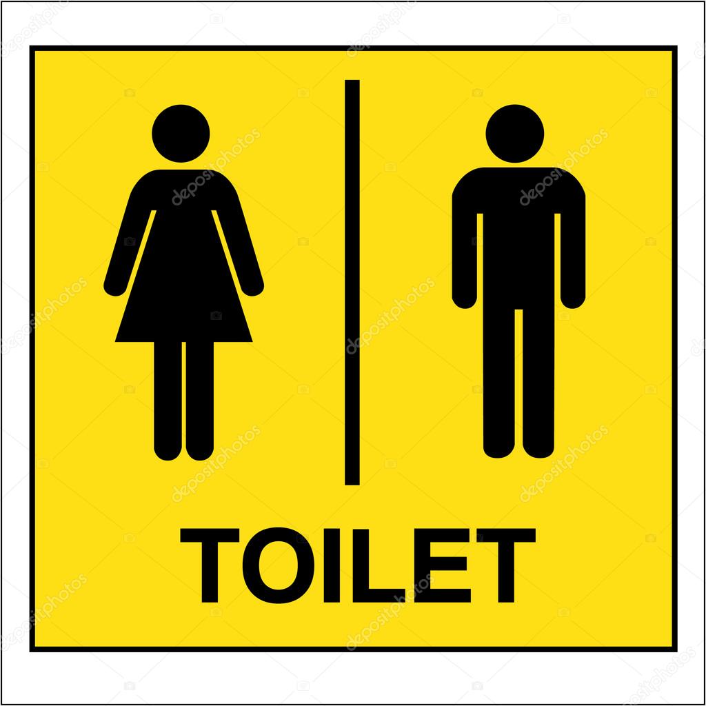 Black and yellow Toilet Sign Men, Women eps10 vector