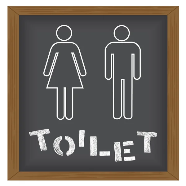 White and blackboard background Toilet Sign Men, Women eps10 vector — ストックベクタ