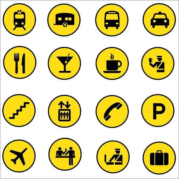 Flughafen Einkaufszentrum Vektor-Symbole Set Illustrator — Stockvektor