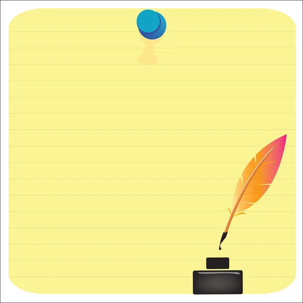 Empty paper sheet and lined notepad pages and pencil for attaching paper Vector EPS10 — Stock vektor