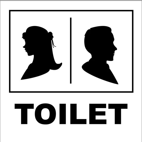 Toilette oder Toilette männliche und weibliche Zeichenvektorabbildung — Stockvektor