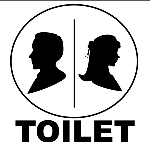 Ilustración de vectores de signos masculinos y femeninos en baños o baños — Archivo Imágenes Vectoriales