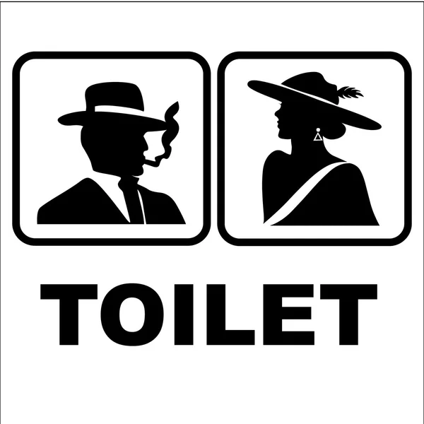 Illustration vectorielle de signe masculin et féminin pour toilettes ou toilettes — Image vectorielle