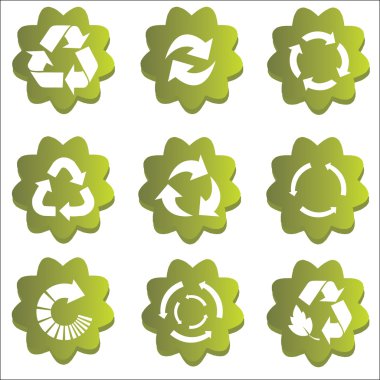 Vektör ok geri dönüşüm Icon set