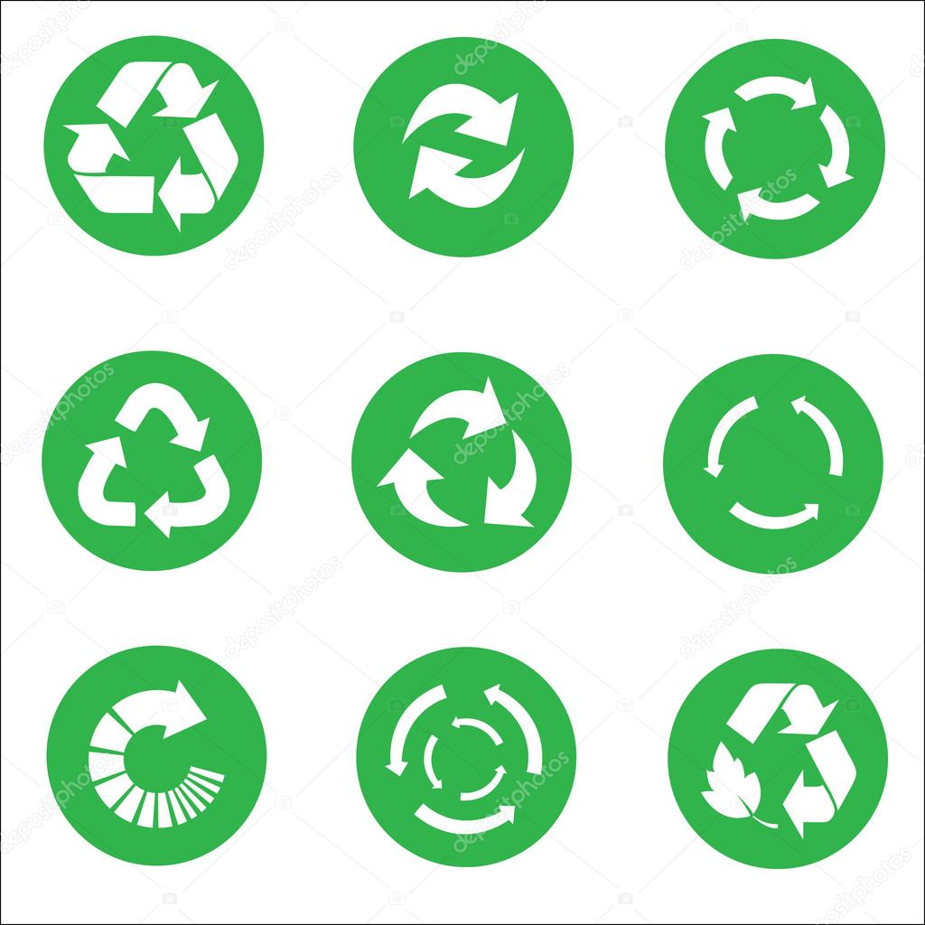 Arrow Recycle icon set vector