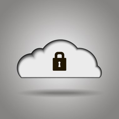 Kilit çizim araçlarıyla bulut. 