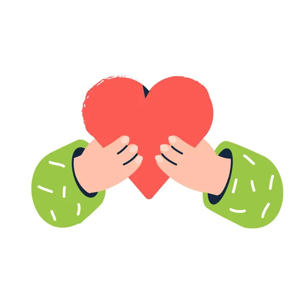 Ruce držící srdce izolované na průhledném pozadí. Milostný Valentýn kliparty. Tvar srdce. Koncept šťastného Valentýna — Stockový vektor