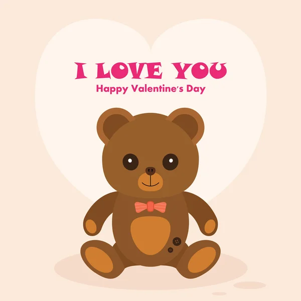 Vectori Teddy Bear St. Valentine's Day Card — Stockvector