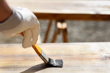 Ressam boyama ahşap yüzey ahşap koruma,