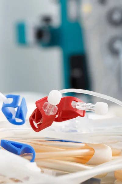 Tubes of hemodialysis machine — Stock Photo, Image