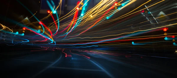 Traffic lights in long exposure — Stock Photo, Image