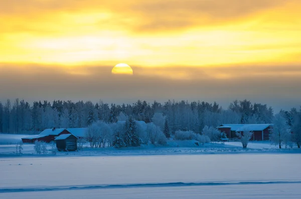 Polar schemering winterlandschap — Stockfoto