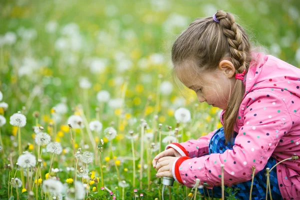 Little girl photographing with her camera — Stock Photo, Image