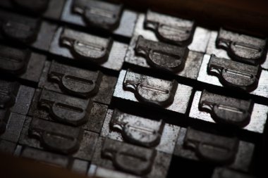 Metal baskı basın harfler