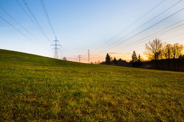 Elkraftledningar — Stockfoto