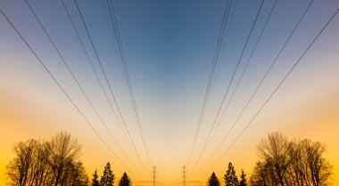 Electric power lines  clipart