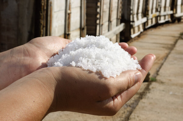 Pile of freshly harvested salt