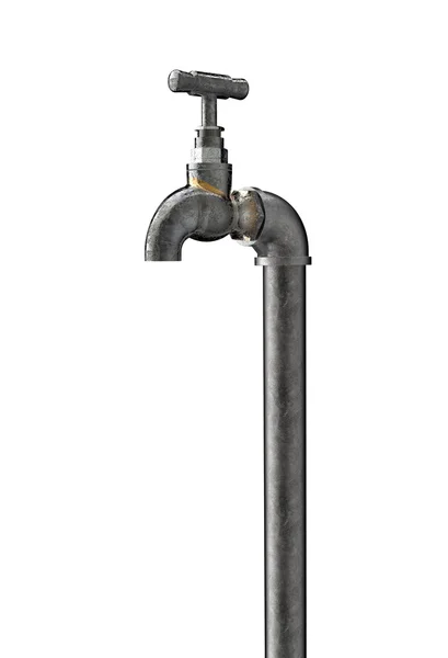 Old water tap isolated on white — Stock Photo, Image