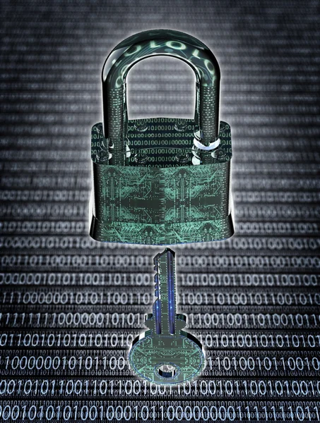 Концепція цифрової безпеки блокування в електронному середовищі — стокове фото