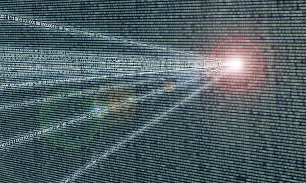 Konzept eines Datenservers mit Datenströmen — Stockfoto