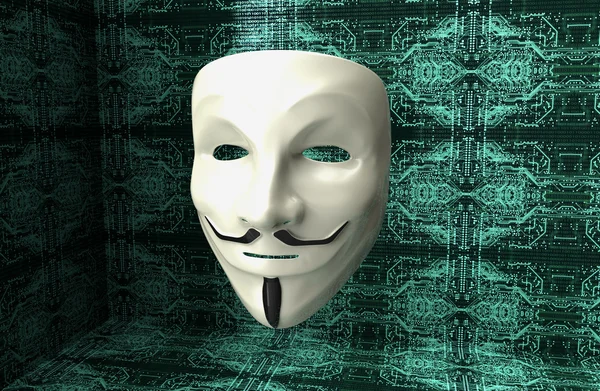 Elektronická maska počítačový hacker — Stock fotografie