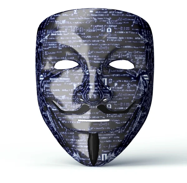 Máscara electrónica de un hacker informático — Foto de Stock
