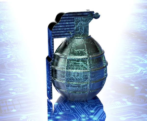 Cyber terroryzmu koncepcja komputera bomby w środowisku elektronicznym — Zdjęcie stockowe