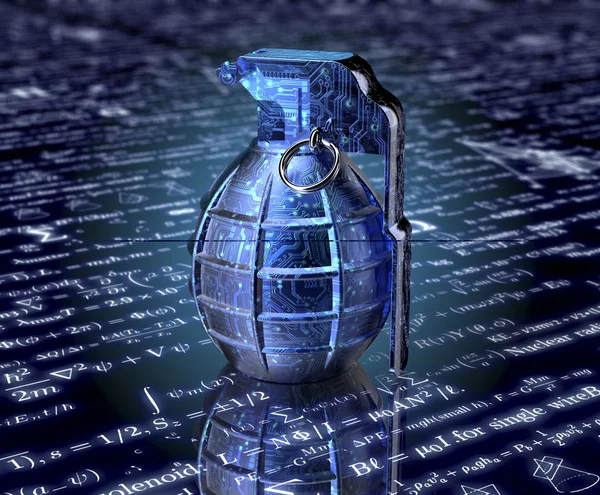 Cyber terrorismo concetto di bomba informatica in ambiente elettronico — Foto Stock