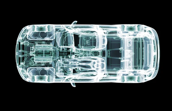 Immagine a raggi X di un'auto con collaudatore — Foto Stock
