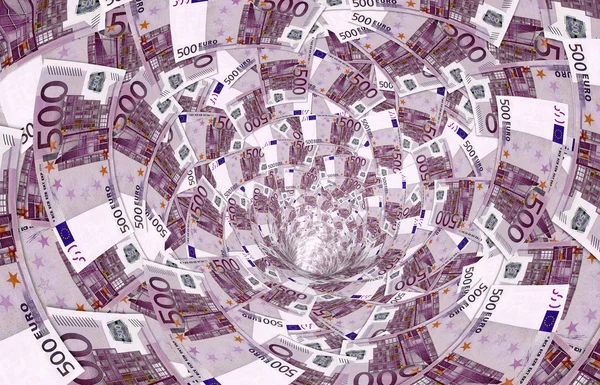 Воронка из 500, - банкноты евро — стоковое фото