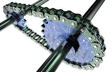 beyaz izole dijital bilgisayar blockchain