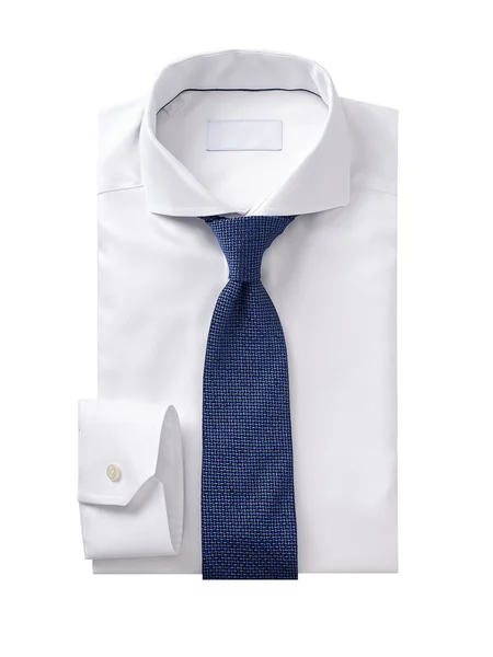 Mannen overhemd kleding met stropdas geïsoleerd op wit — Stockfoto
