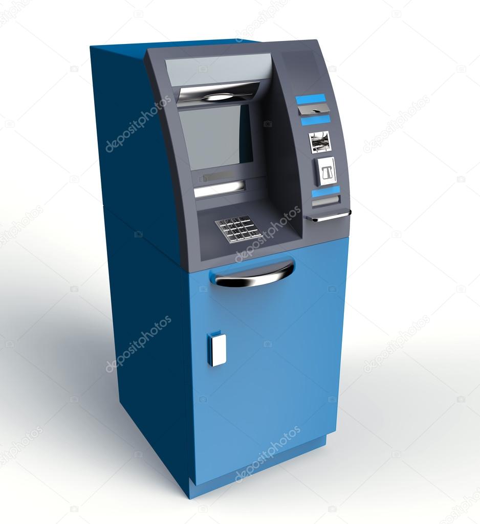 atm cash machine isolated on white background