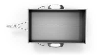 Araba römork üzerinde beyaz izole