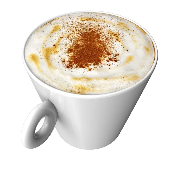 Šálek kávy s coffe izolovaných na bílém — Stock fotografie