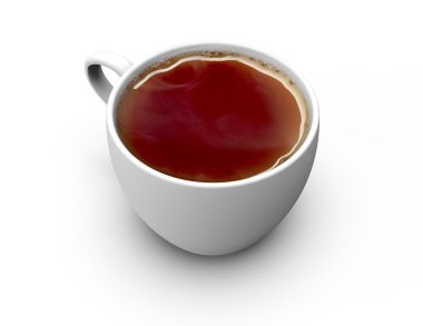 çay fincanı beyaz üzerine izole