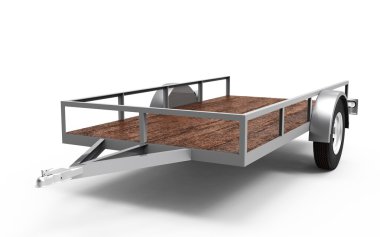 Araba römork üzerinde beyaz izole