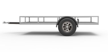 Araba römork üzerinde beyaz izole