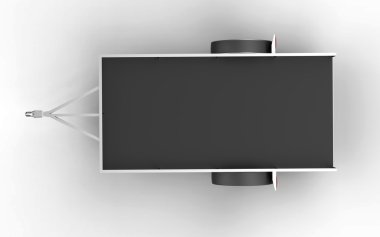 Araba römork üzerinde beyaz izole