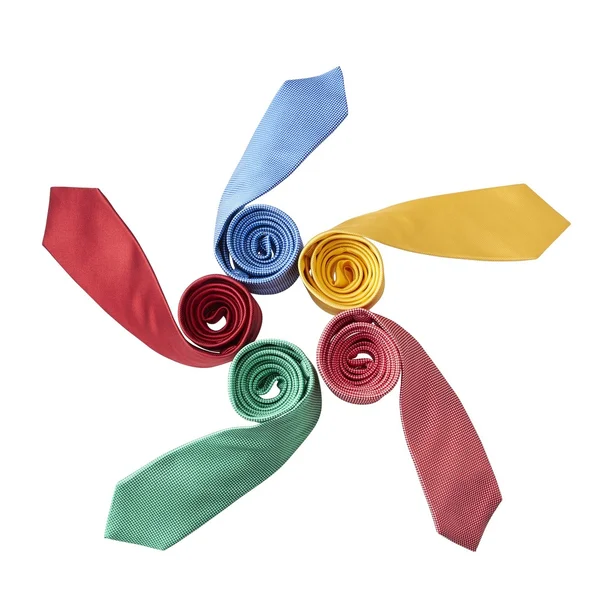 Pět kravaty s ořezovou cestou — Stock fotografie