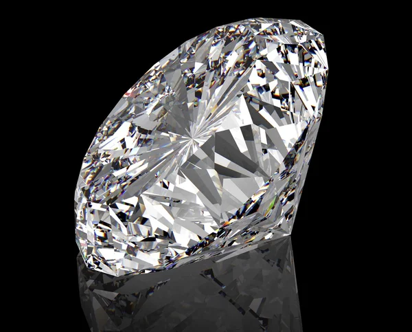 Dokonalý diamant izolovaných na černém — Stock fotografie