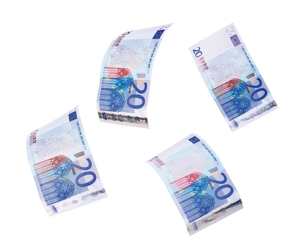 Перелет 20 банкнот евро — стоковое фото