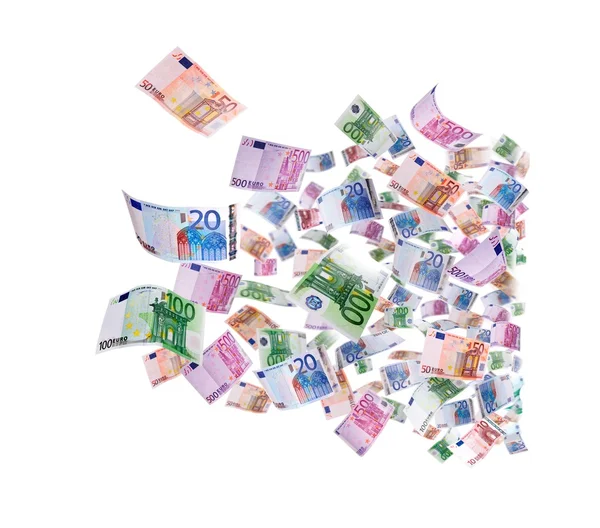 Полет 500 банкнот евро — стоковое фото