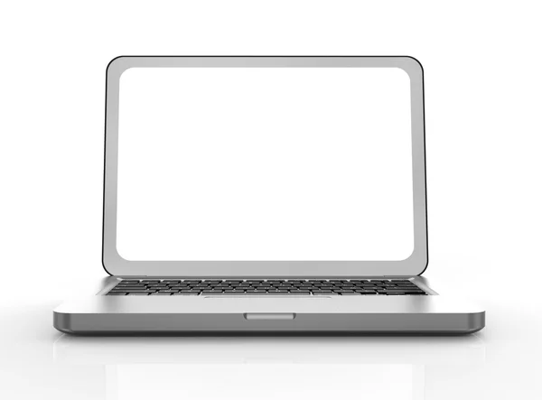 Silver laptop notebook — Stock Photo, Image