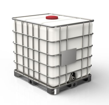 Beyaz bir arka plan üzerinde izole toplu sıvı kabı