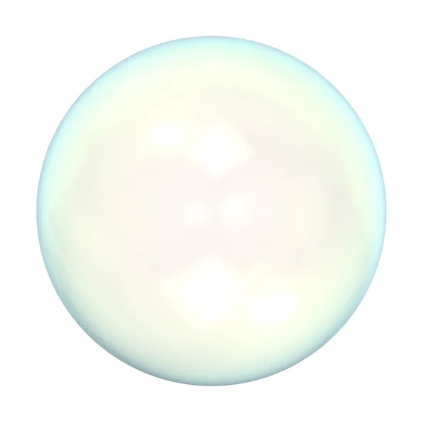 Одинарна мильна бульбашка ізольована на білому тлі . — стокове фото