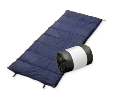 Uyku tulumu beyaz bir arka plan üzerinde izole