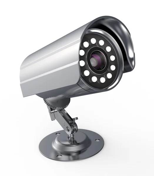 Câmera de vigilância isolada em um fundo branco — Fotografia de Stock