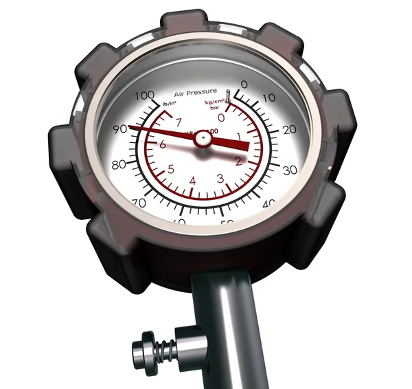 Pressure Gauge isolated On White — Stock Photo, Image